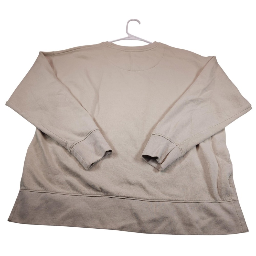 Cabelas Fleece Pullover Sweatshirt Mens Large Beige Crew Neck Outdoor - Picture 4 of 9